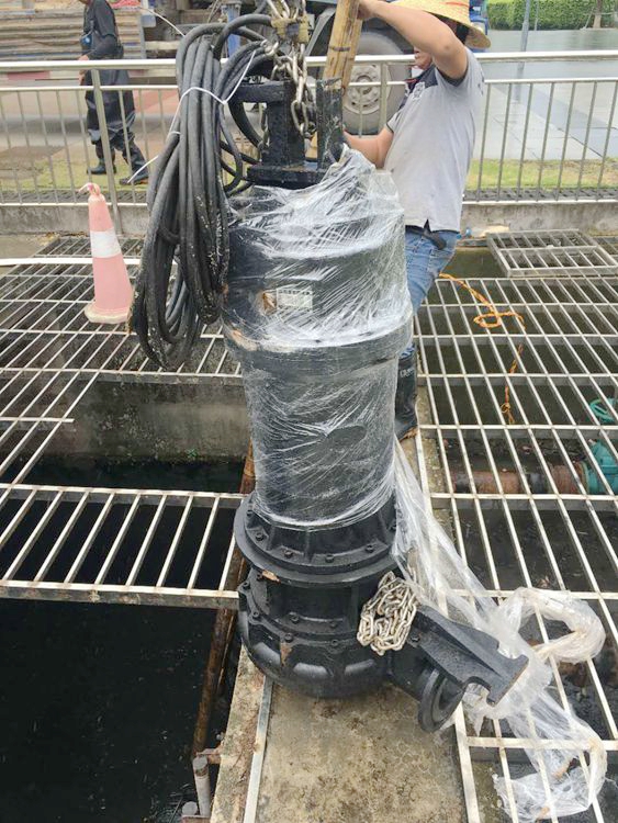 南海技术学院45kw污水泵维修现场